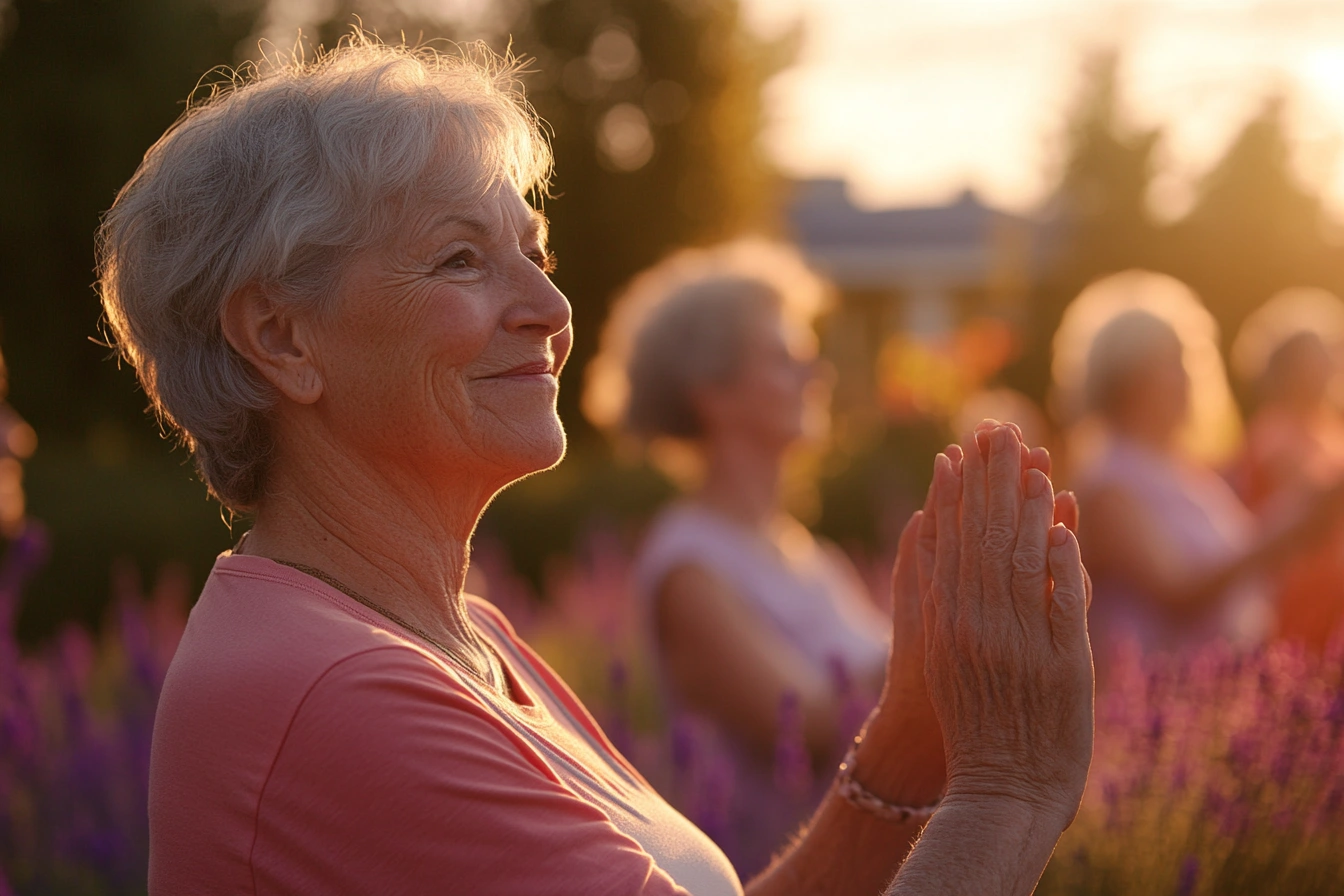 Щасливі та активні пенсіонери на заняттях